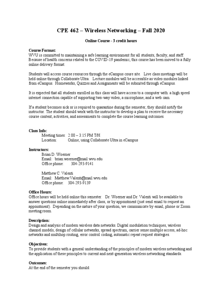 Wireless Networking Course Overview | PDF | Computer Network | Wireless