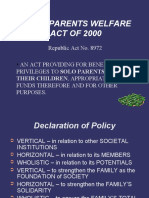 Solo Welfare Parents' Act of 2000