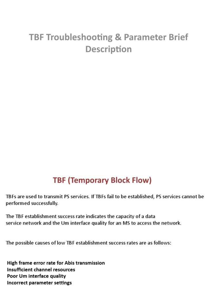TBF Establishment Troubleshooting Guide | PDF | General Packet Radio ...