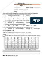 Activity 1: Multiple Choice: Mapeh 10 - Physical Education - Week 5&6 - 3Rdq