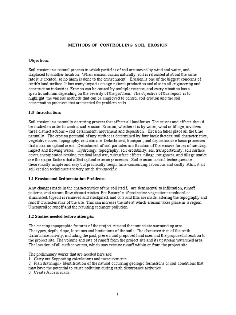 4.methods of Controlling Soil Erosion | PDF | Erosion | Surface Runoff