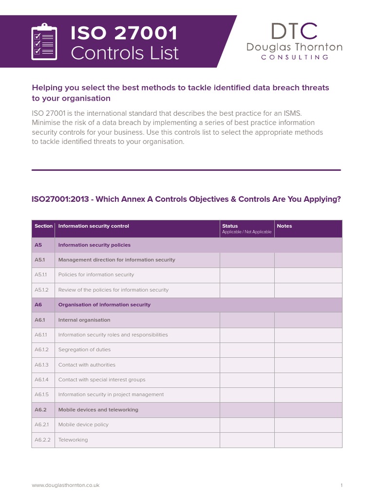 ISO 27001 Controls Overview | PDF | Information Security | Access Control