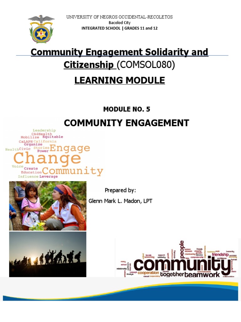 Community Engagement Solidarity and Citizenship Learning Module | PDF ...