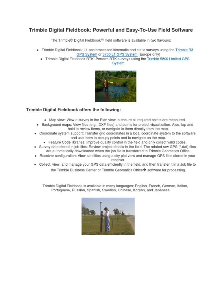 Trimble R3 Digital Fieldbook | PDF | Art | Technology & Engineering