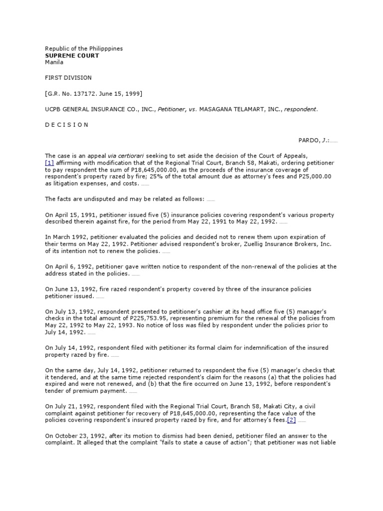 Insurance Cases | PDF | Insurance | Lawsuit