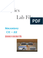 Physics Lab File: Nikanshu CE - 22