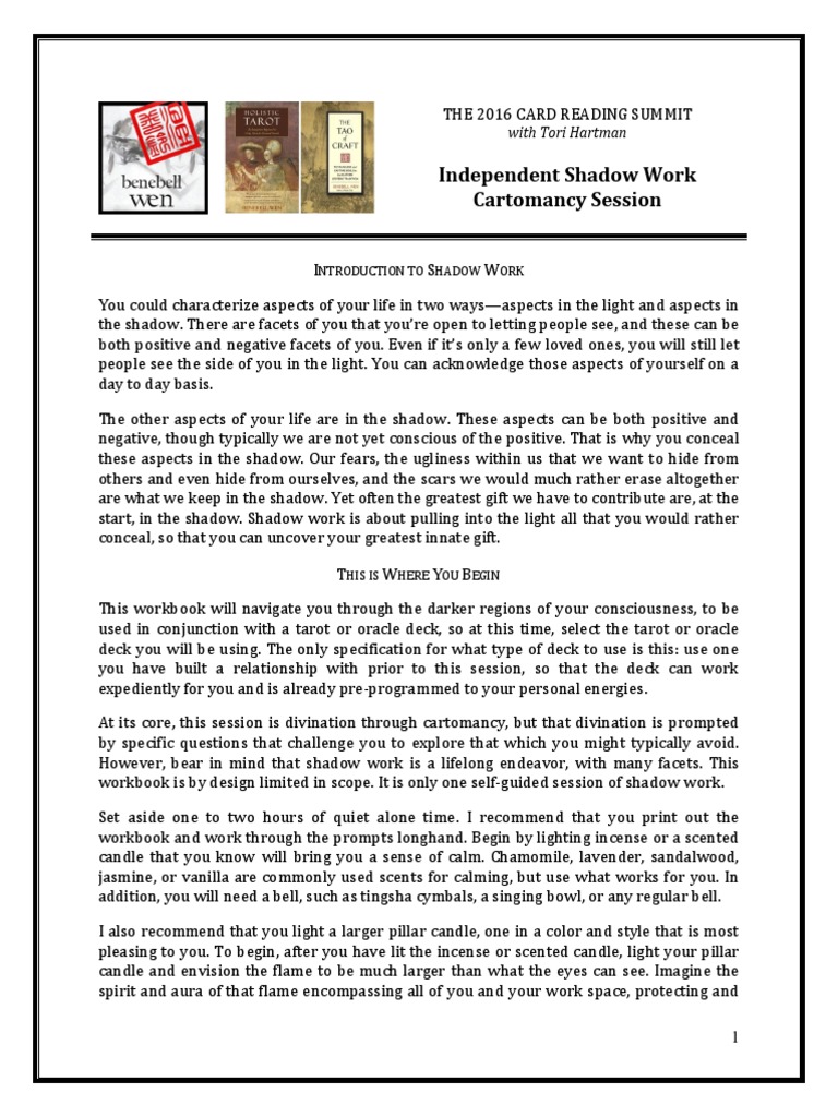 Shadow Work Cartomancy Session v2 | PDF | Self Esteem | Metaphysics Of Mind