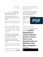 T Switch Betweedon'T Switch Between Devices: Here'S How To Run Android Apps On Windows and Mac Computers
