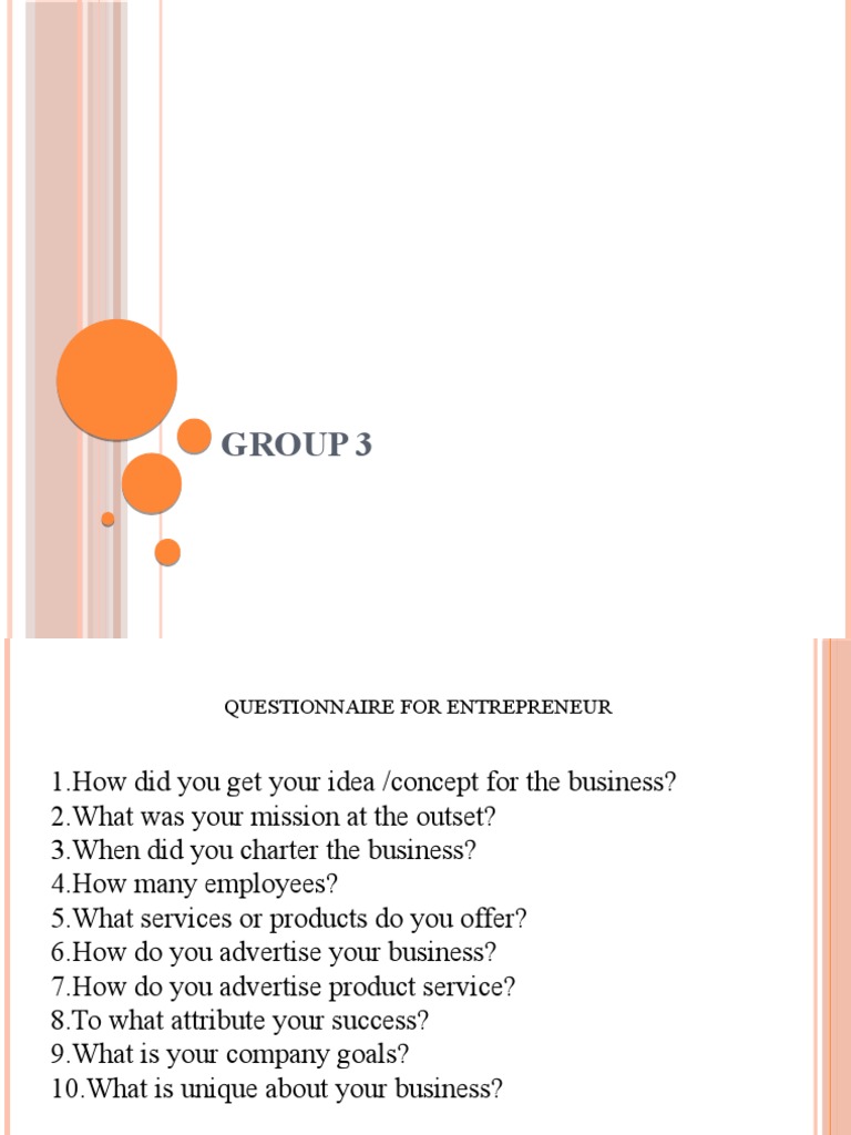 Questionnaires For Entrep | PDF | Hardware Store | Business
