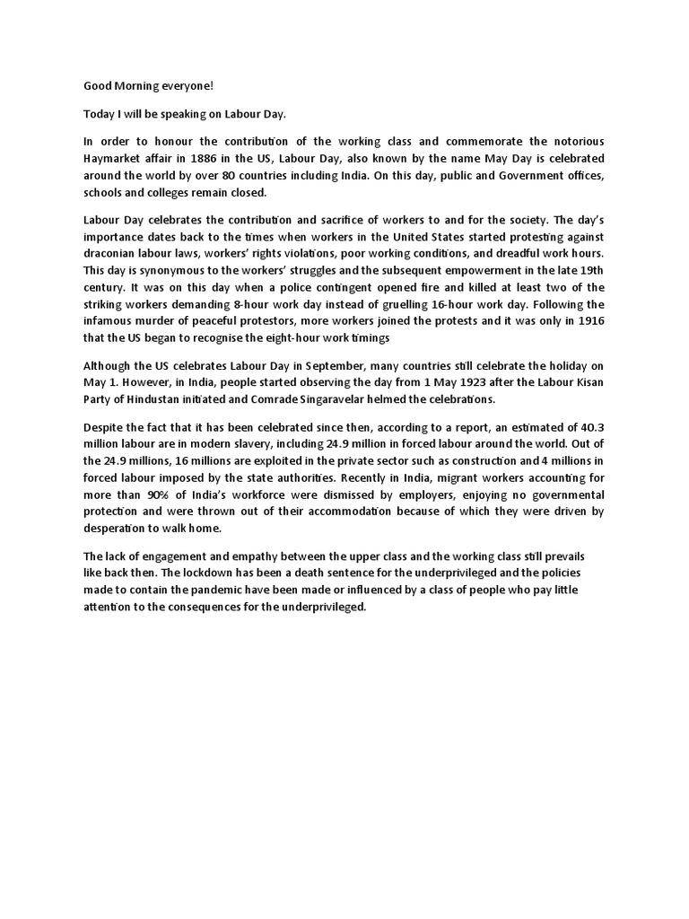 Labour Day | PDF | Politics