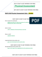 NUR 2180 NUR2180 Physical Assessment Quiz - Cardiac (Latest 2021 2022) Rasmussen