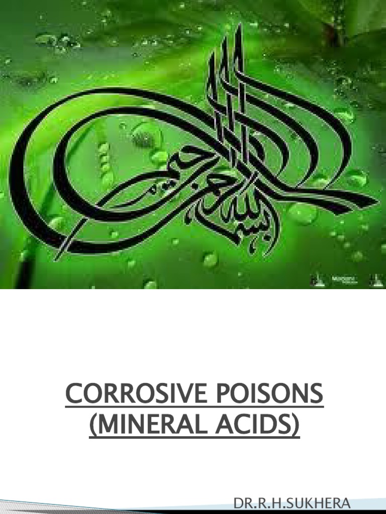 Lecture 05 (Corrosive Mineral Acids) 2 PDF Sulfuric Acid Nitric