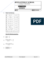 Chennai Public School: Match The Following