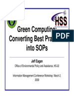 Green Computing: Converting Best Practices Into Sops: Jeff Eagan