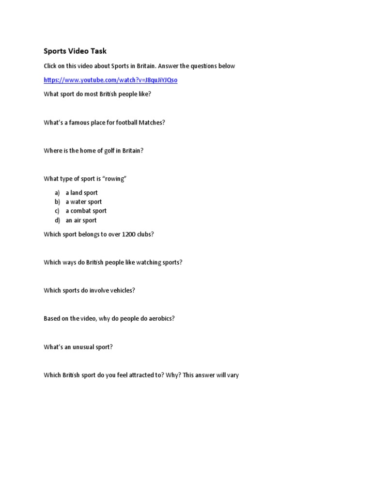 Sports Video Task | PDF