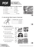 End-Of-Year Test: Look and Read. Write In, On, Under or Next To