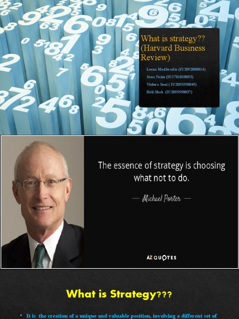 What Is Strategy Harvard Business Review Leena PDF Competitive