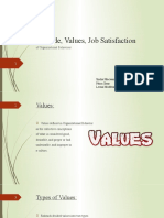 Attitudes, Values and Job Satisfaction in Organizational Behaviour