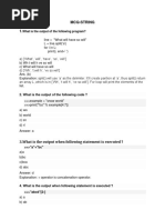 Mcq-String 1.: What Is The Output of The Following Program?