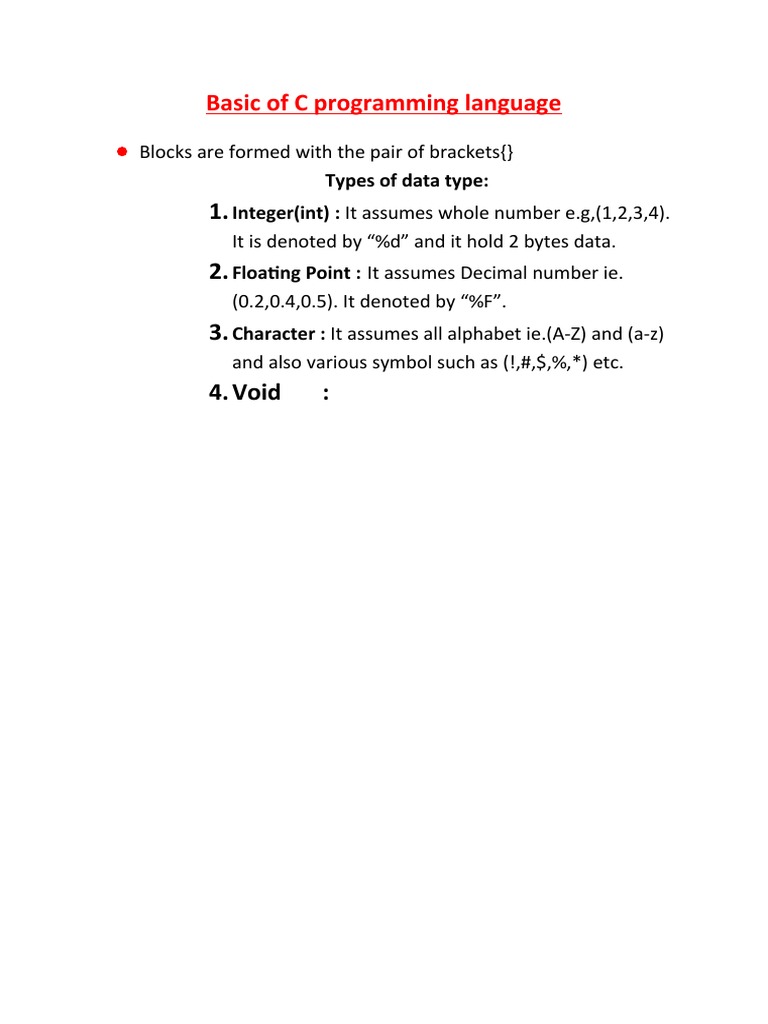 Basic of C Programming Language | PDF | Language Arts & Discipline ...