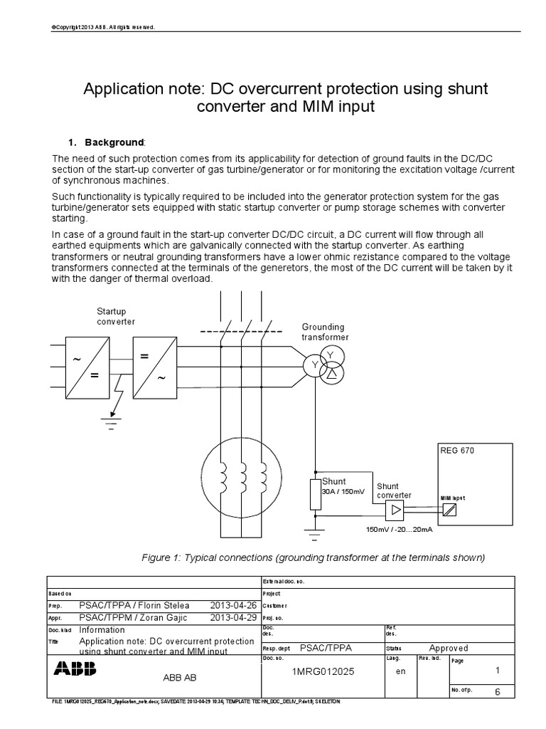 1MRG012025 en Application Note DC Overcurrent Protection Using Shunt