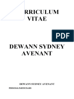Curriculum Vitae: Dewann Sydney Avenant