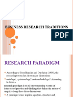 BUSINESS RESEARCH TRADITIONS COMPARED