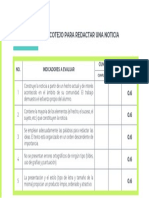 Lista de Cotejo Redacción de Noticia