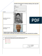 General Departmental Competitive Examination For Northern Railway 23rd July 2021 S3