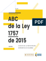 ABC de La Ley 1757 de 2015 - Estatuto de La Participación Democrática en Colombia, Versión 1