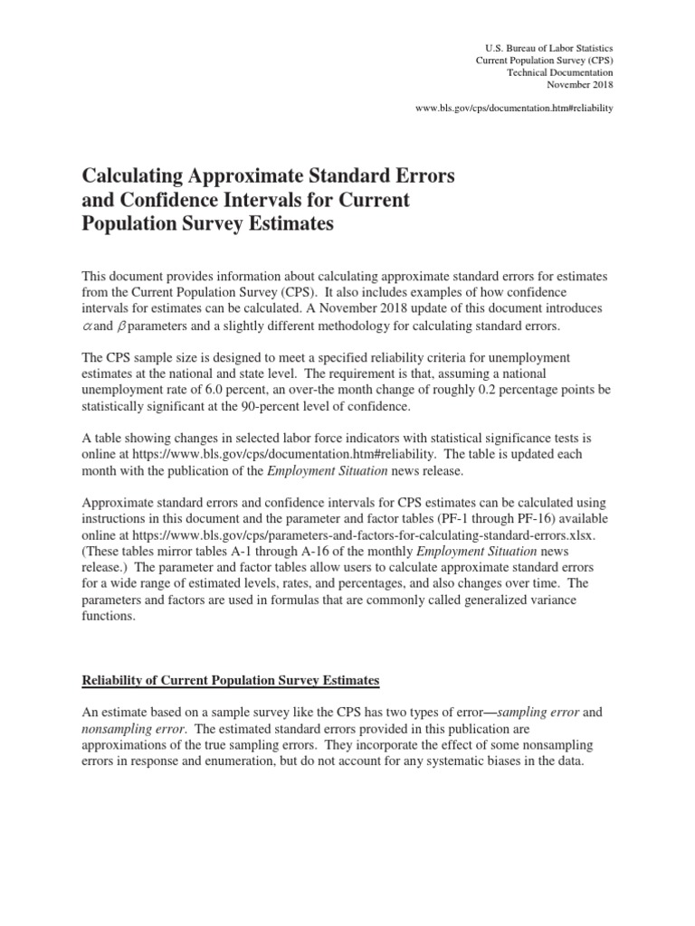 Calculating Standard Errors and Confidence Intervals | PDF | Confidence ...