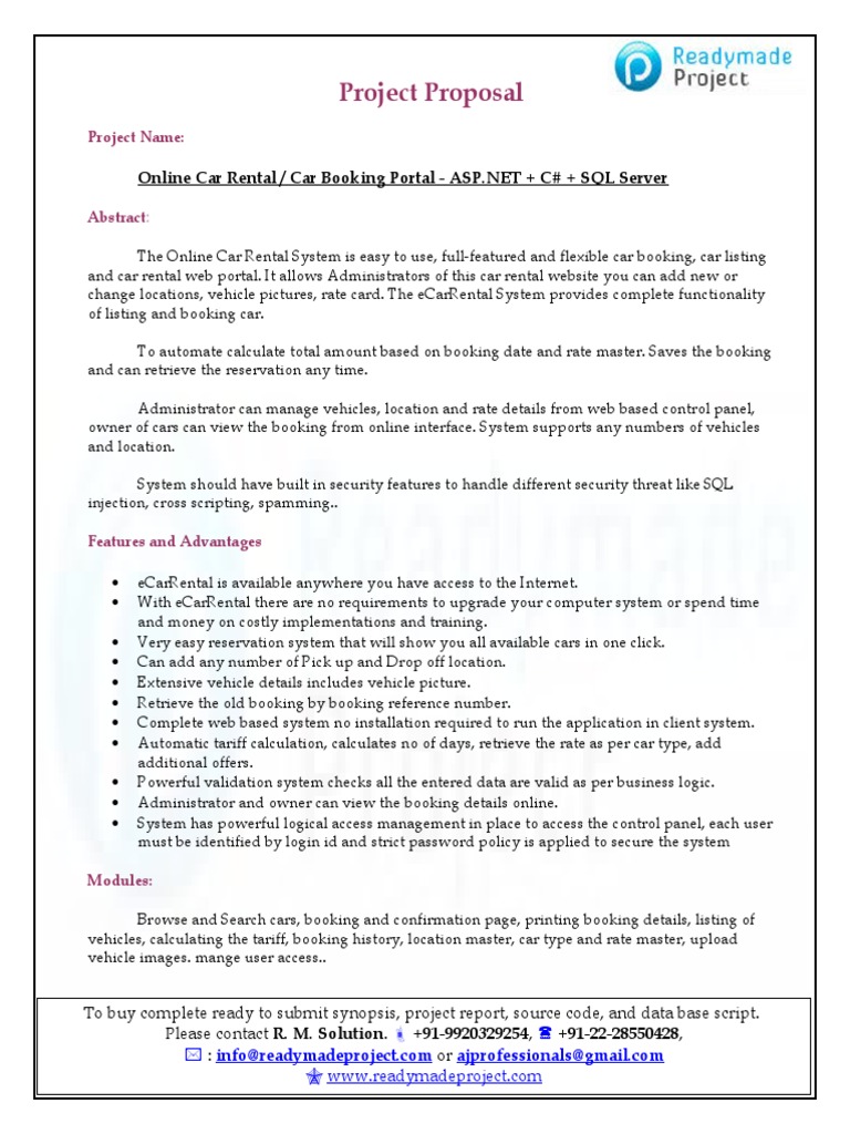 Online Car Rental System Overview | PDF | Databases | Internet & Web