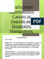 Employment Opportunities/ Careers in Tourism and Hospitality Managemen