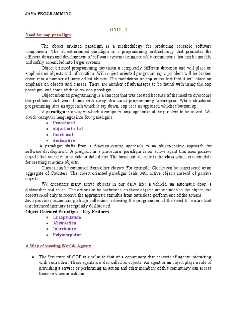 Java Programming - 1 | PDF | Method (Computer Programming ...