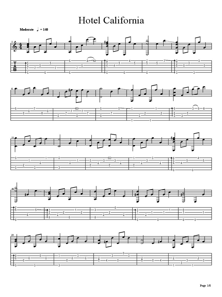 Partition Piano Hotel California PDF | PDF