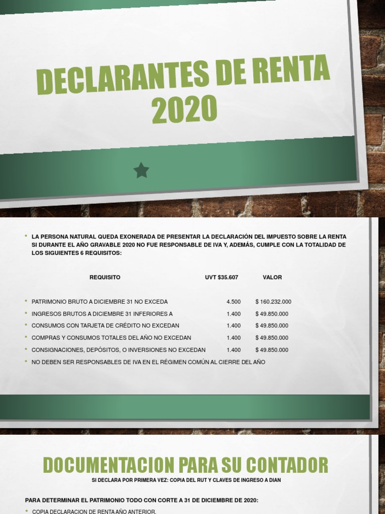 Declarantes de Renta 2020 DMD PDF Impuesto sobre la renta Impuestos