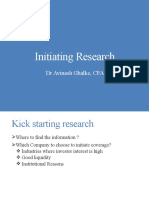 Initiating Research: DR Avinash Ghalke, CFA