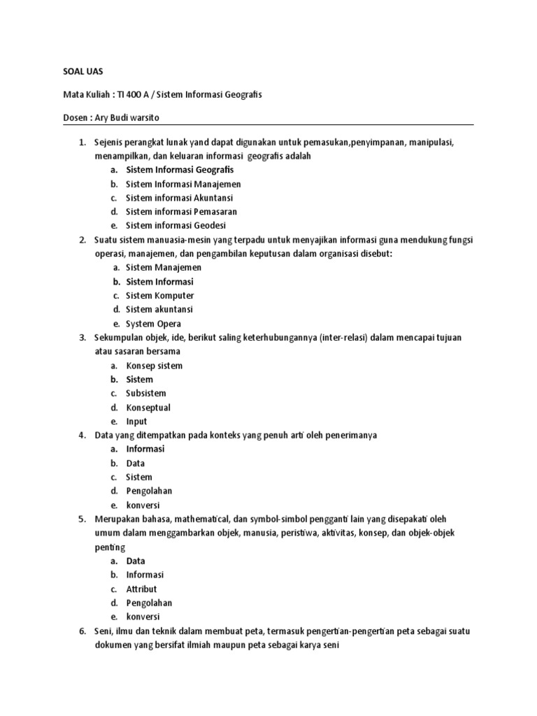 SOAL UAS SIG F TI 400 A