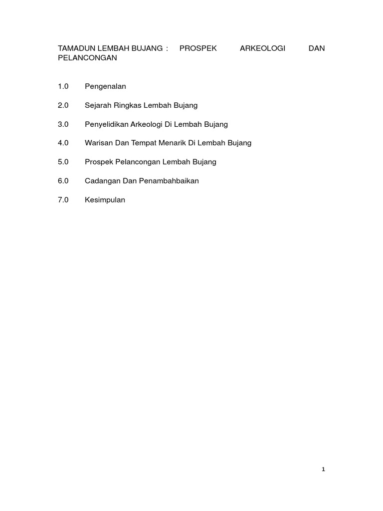 Tamadun Lembah Bujang Prospek Arkeologi Dan Pelancongan Pdf