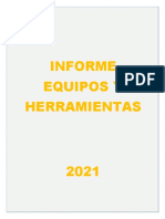 Informe Equipos y Herramientas 2021