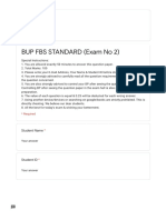 BUP FBS STANDARD (Exam No 2)