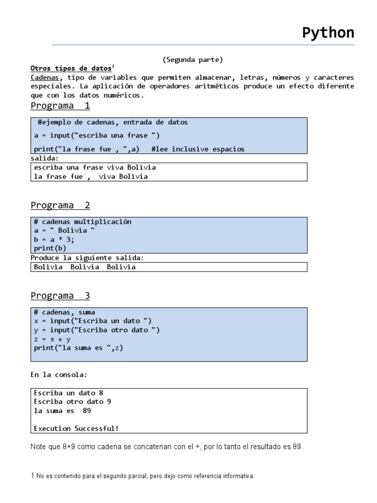 Guia Segunda Parte de Tres Python | PDF | Python (lenguaje de ...
