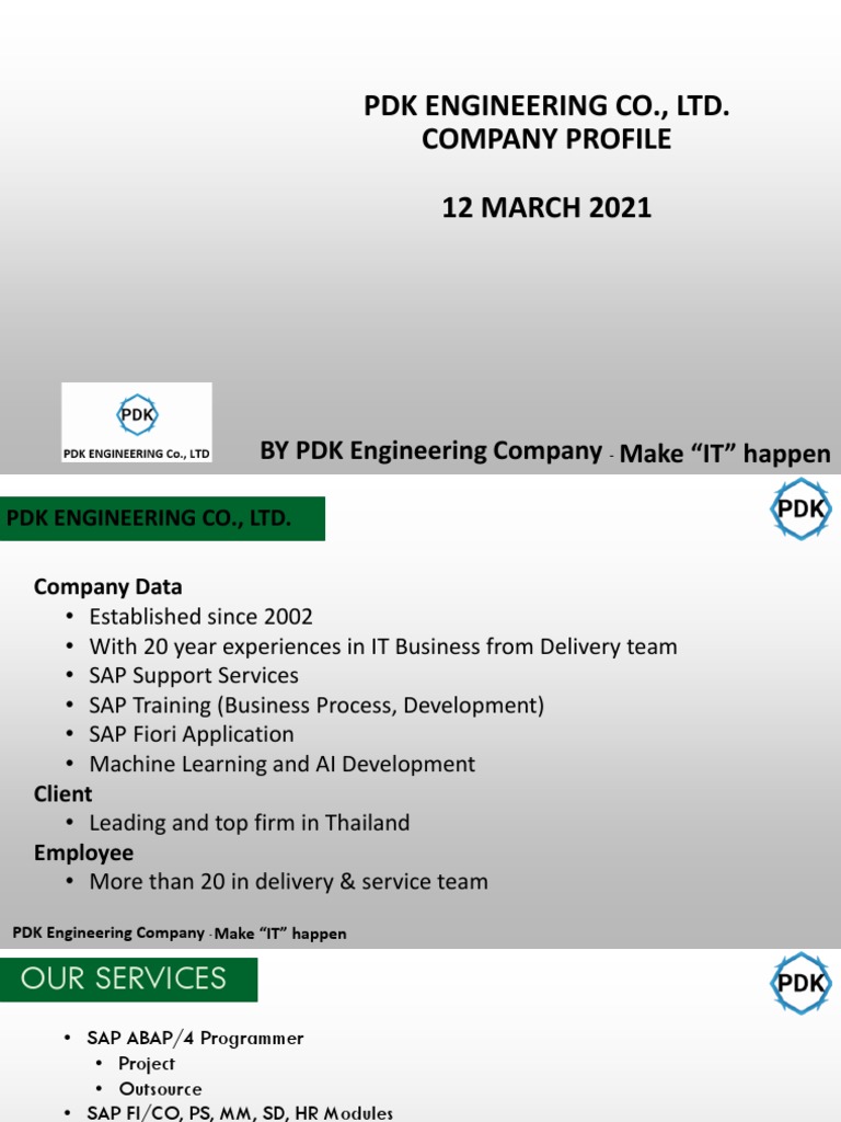 PDK - Company Profile 09.04.21 | PDF | Engineering | Computing