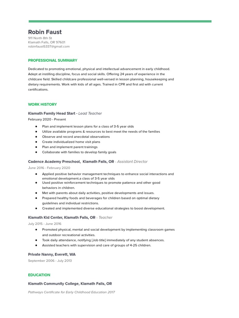 Robin Faust Resume 1 | PDF