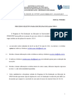 Edital de Disciplinas Isoladas 2021-1