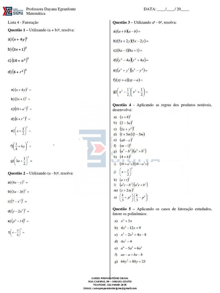 FATORA O DE POLINOMIOS visual data 6