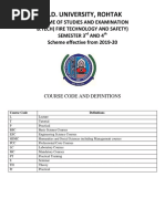 MDU B.tech Fire Technology and Safety 2nd Year G Scheme SYLLABUS