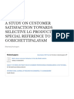 A Study On Customer Satisfaction Towards Selective LG Products With Special Reference To Gobichettipalayam