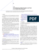 De-Agglomeration of Refractory Metal Powders and Their Compounds Prior To Particle Size Analysis