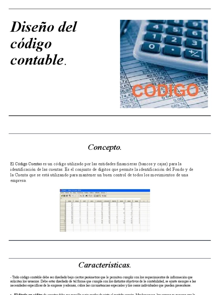 Diseño del Código Contable Efectivo | PDF | Contabilidad | Costo